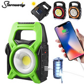 Solar LED kemping zseblámpa COB munkalámpákkal USB újratölthető kézi keresőlámpa Power Bank hordozható napelemes lámpák