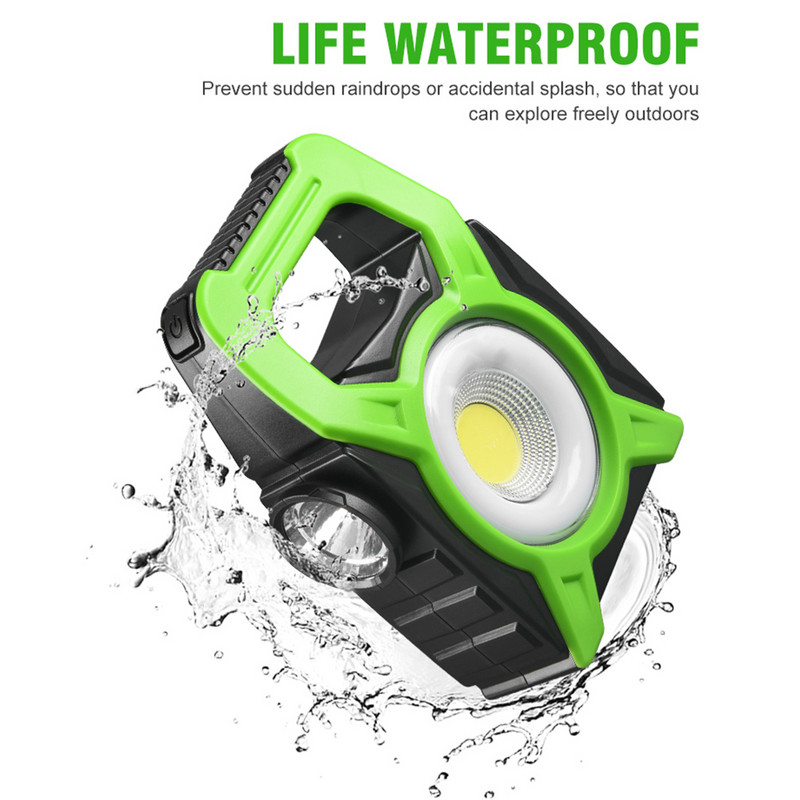 Solar LED kemping zseblámpa COB munkalámpákkal USB újratölthető kézi keresőlámpa Power Bank hordozható napelemes lámpák