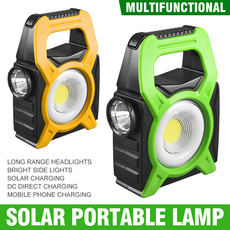 Solar LED kemping zseblámpa COB munkalámpákkal USB újratölthető kézi keresőlámpa Power Bank hordozható napelemes lámpák