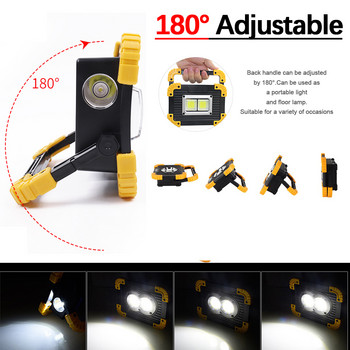100W Led Φορητός Φακός Spotlight 30000lm Super Bright Led Φακός εργασίας Επαναφορτιζόμενος για Υπαίθριο Κάμπινγκ Φακός Lampe Led από 2*18650