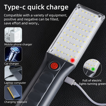 Преносим фенер за къмпинг USB акумулаторна SMD работна лампа Вградена батерия LED работна светлина Мощен магнит Водоустойчив фенер
