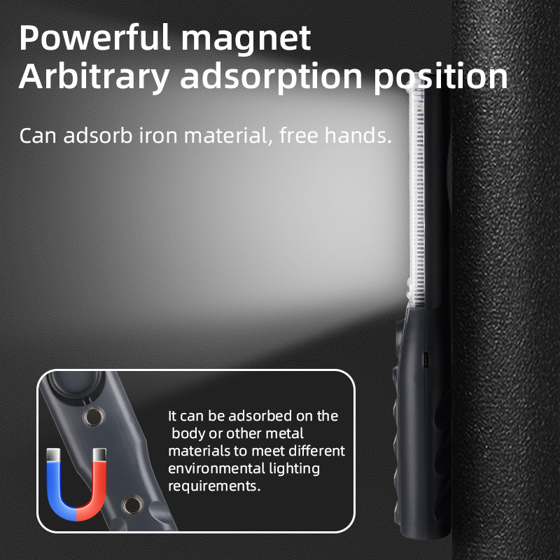 Pārnēsājama kempinga laterna USB uzlādējama SMD darba lampa ar iebūvētu akumulatoru LED darba gaisma jaudīgs magnēts ūdensnecaurlaidīgs kabatas lukturītis