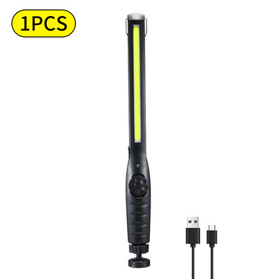 Új hordozható COB LED zseblámpa USB újratölthető munkalámpa, szabályozható spotlámpa függőlámpa beépített elemes kempinglámpával