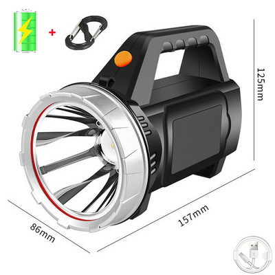 Itin ryškus LED prožektorius 2 režimų USB įkrovimas vandeniui atsparus žibintuvėlis ilgo nuotolio prožektorius lauke, medžioklėje, žvejyboje