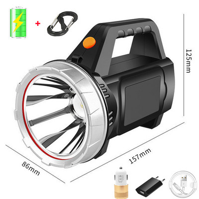 Itin ryškus LED prožektorius 2 režimų USB įkrovimas vandeniui atsparus žibintuvėlis ilgo nuotolio prožektorius lauke, medžioklėje, žvejyboje