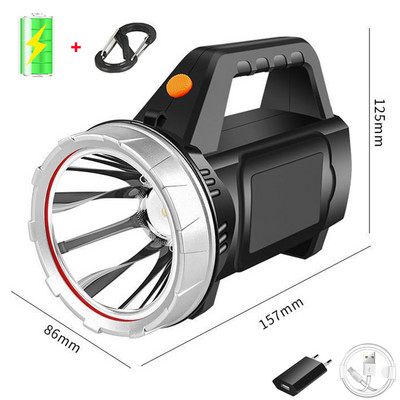 Itin ryškus LED prožektorius 2 režimų USB įkrovimas vandeniui atsparus žibintuvėlis ilgo nuotolio prožektorius lauke, medžioklėje, žvejyboje