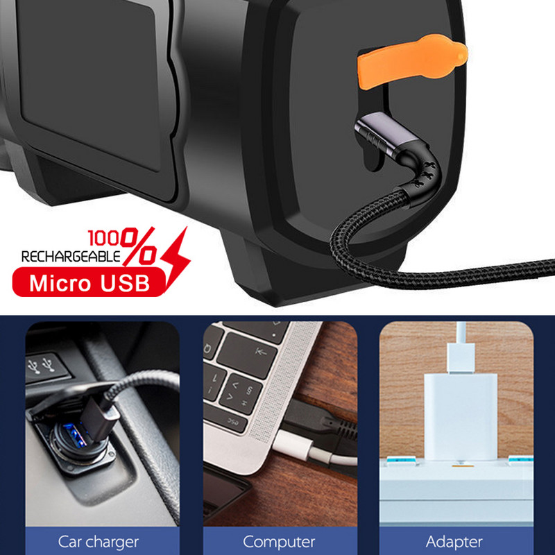 Itin ryškus LED prožektorius 2 režimų USB įkrovimas vandeniui atsparus žibintuvėlis ilgo nuotolio prožektorius lauke, medžioklėje, žvejyboje