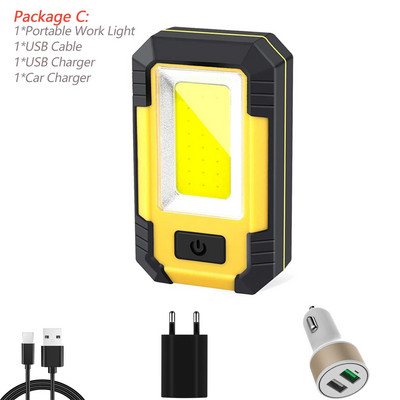 Y36 LED darba gaisma ar magnētu USB uzlādējamas pārnēsājamas kempinga gaismas COB āķa automātiskā remonta lampa Power Bank lukturītis āra