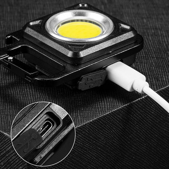 Μίνι LED Φωτιστικό Εργασίας Φορητός φακός τσέπης Επαναφορτιζόμενο USB Φανάρι με κλειδί Camping Outside Hiking COB Lantern
