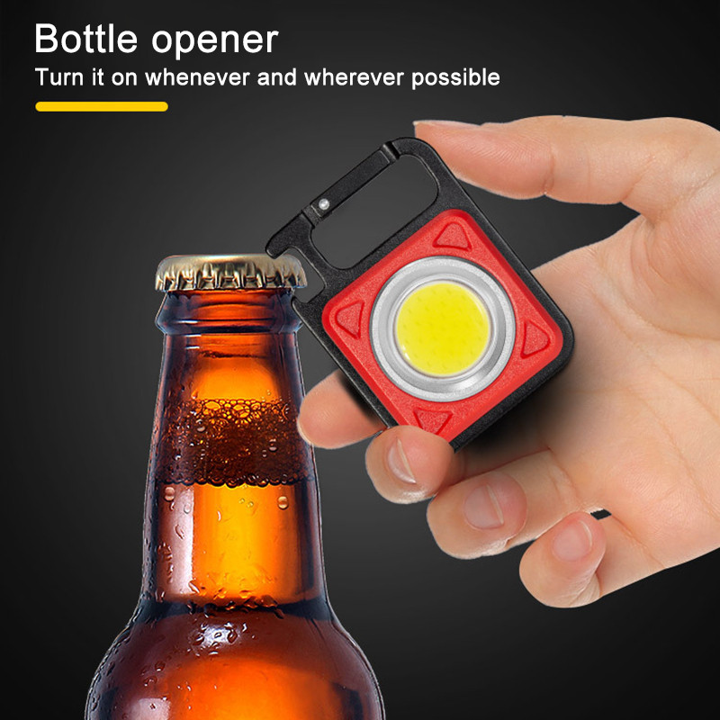 Mini LED darbinis žibintas nešiojamas kišeninis žibintuvėlis USB įkraunamas raktas šviesos žibintas stovyklavimas lauke žygiams COB žibintas