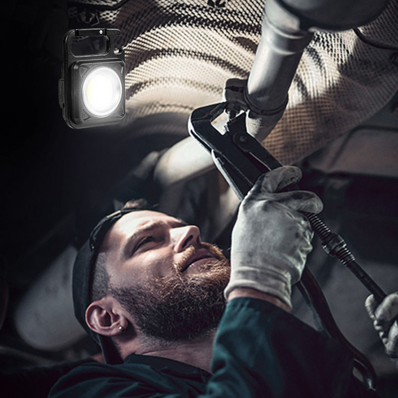 Mini LED darbinis žibintas nešiojamas kišeninis žibintuvėlis USB įkraunamas raktas šviesos žibintas stovyklavimas lauke žygiams COB žibintas