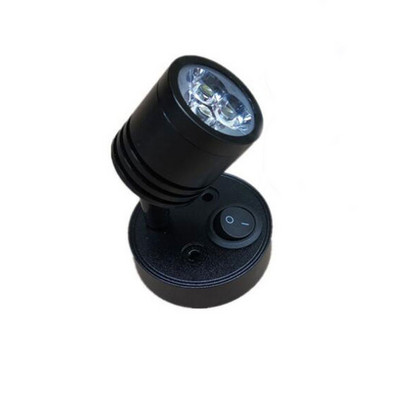 Aplică modernă LED 3W Negru Argintiu Lumină caldă/albă Hotel de familie Noptiera RV Yacht Lumini de lectură DC 12V 24V