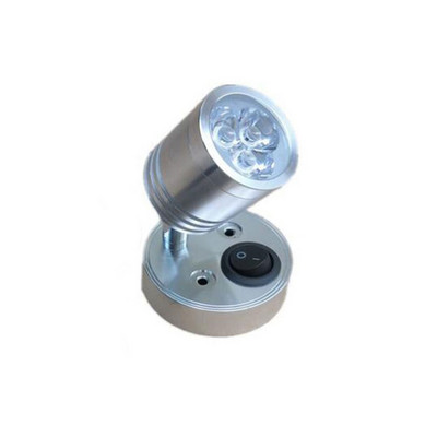 Aplică modernă LED 3W Negru Argintiu Lumină caldă/albă Hotel de familie Noptiera RV Yacht Lumini de lectură DC 12V 24V