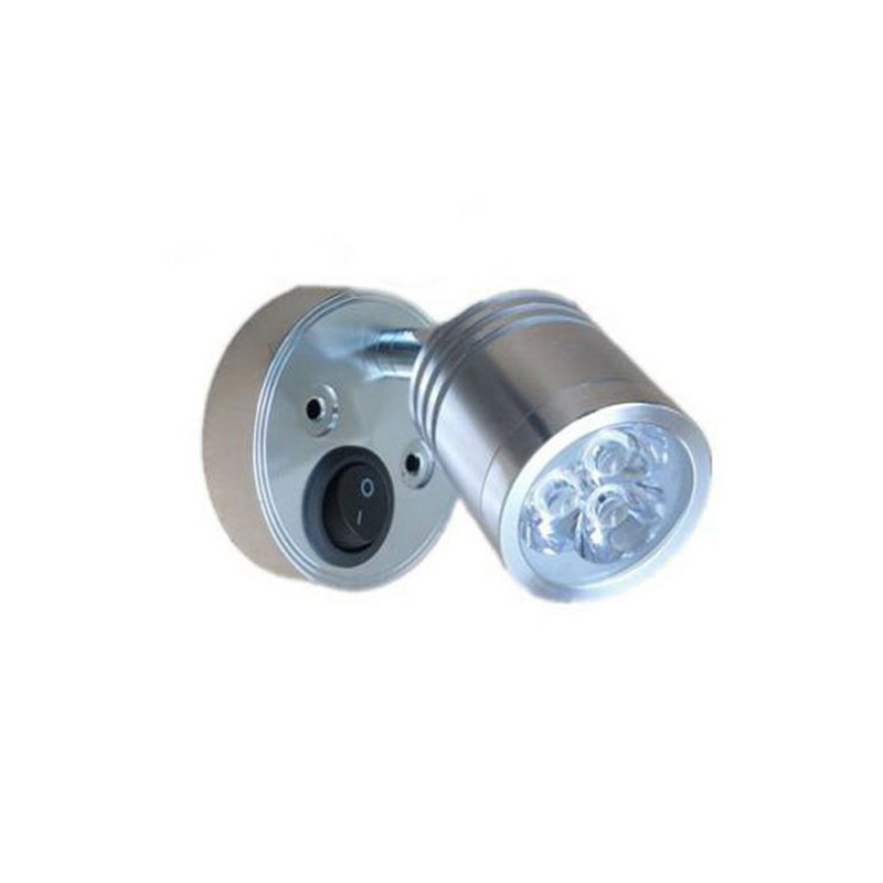 Aplică modernă LED 3W Negru Argintiu Lumină caldă/albă Hotel de familie Noptiera RV Yacht Lumini de lectură DC 12V 24V