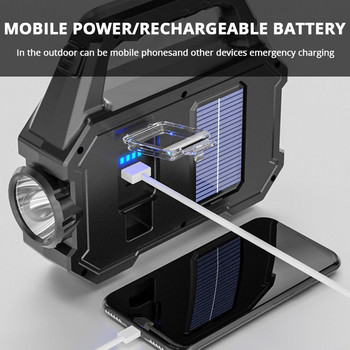 500W Solar COB Λαμπτήρας Κάμπινγκ USB Επαναφορτιζόμενος Φακός Φωτιστικό φακό Φορητό Ισχυρό Φανάρι Εργασίας Προβολέας Λαμπτήρες προβολής