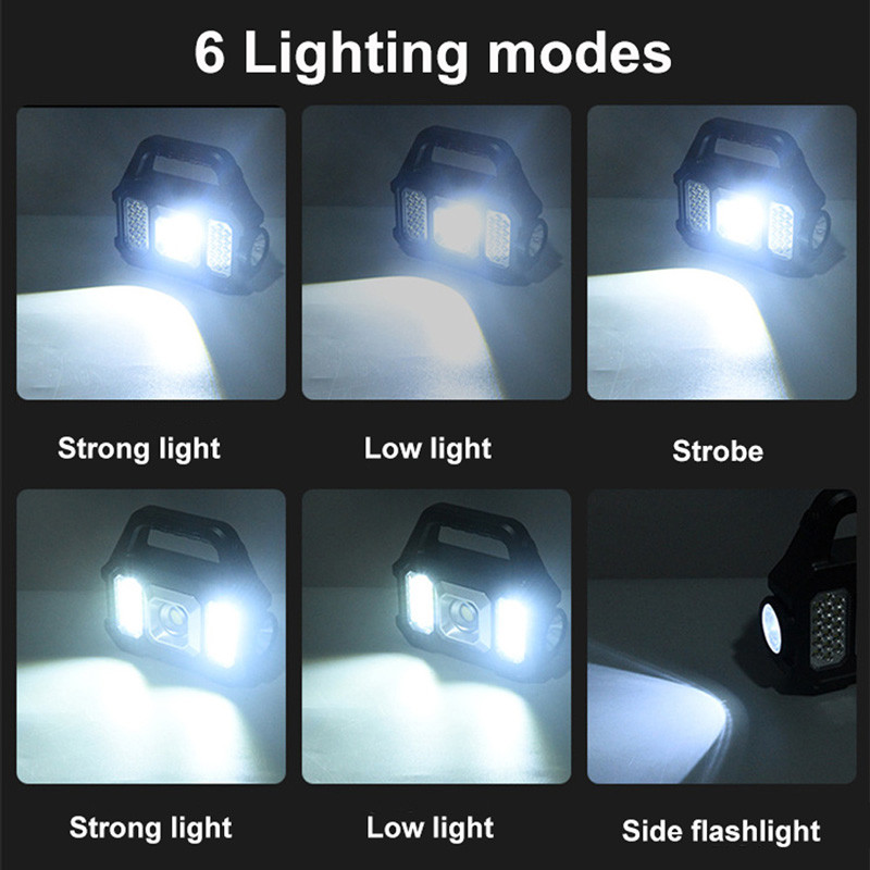 500W solárna COB kempingová lampa, nabíjateľná USB baterka, prenosná výkonná lampa, pracovný reflektor, projekčné lampy