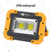 Prenosné COB reflektorové super jasné pracovné svetlo, nabíjateľné vonkajšie kempingové stanové svetlo, multifunkčné núdzové osvetlenie