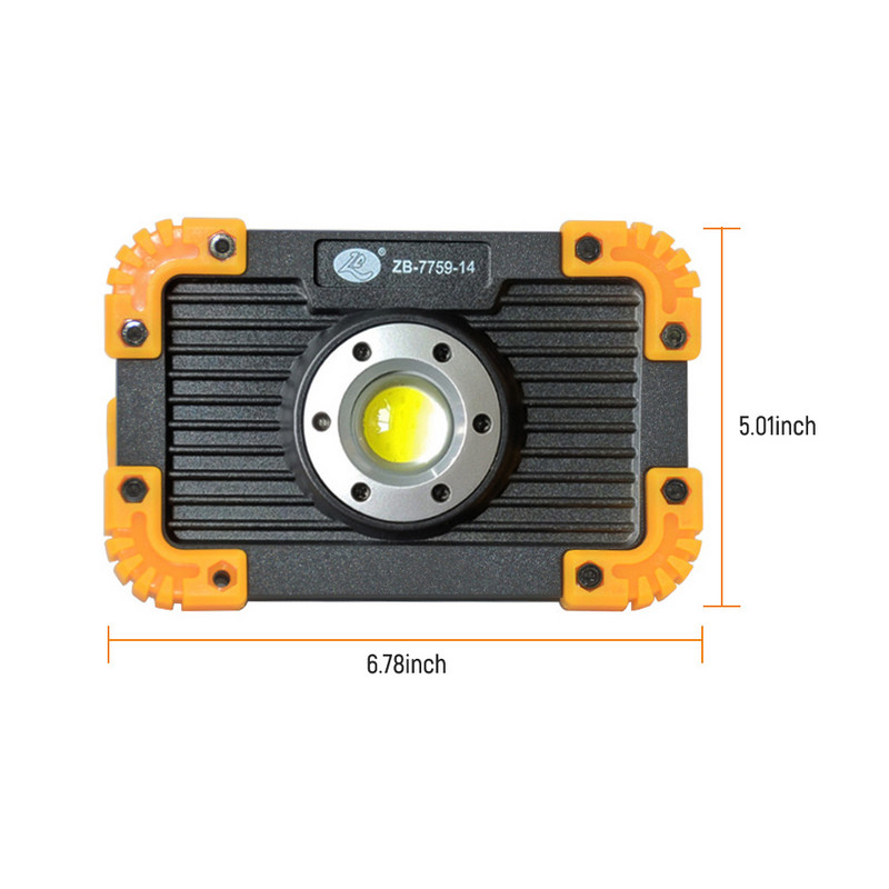 Prenosné COB reflektorové super jasné pracovné svetlo, nabíjateľné vonkajšie kempingové stanové svetlo, multifunkčné núdzové osvetlenie