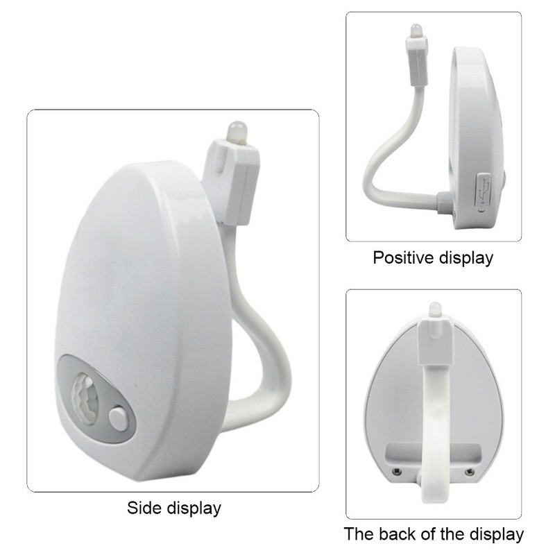 Αισθητήρας κίνησης PIR Φώτα Τουαλέτας USB LED Χρώματα Επαναφορτιζόμενη Αδιάβροχη για Λάμπα τουαλέτας Λαμπτήρα Tiolet Luminaria για μπάνιο τουαλέτα
