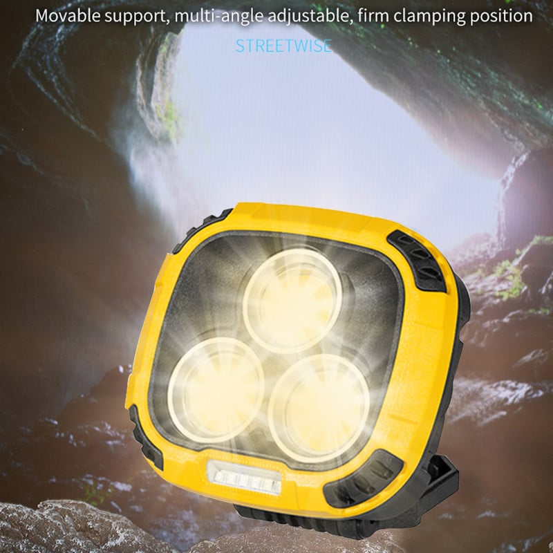 Lampă de camping USB Afișare putere Lampă de urgență magnetică Stand rotativ de 180 de grade cu cârlig Luminozitate ridicată pentru iluminat de drumeții