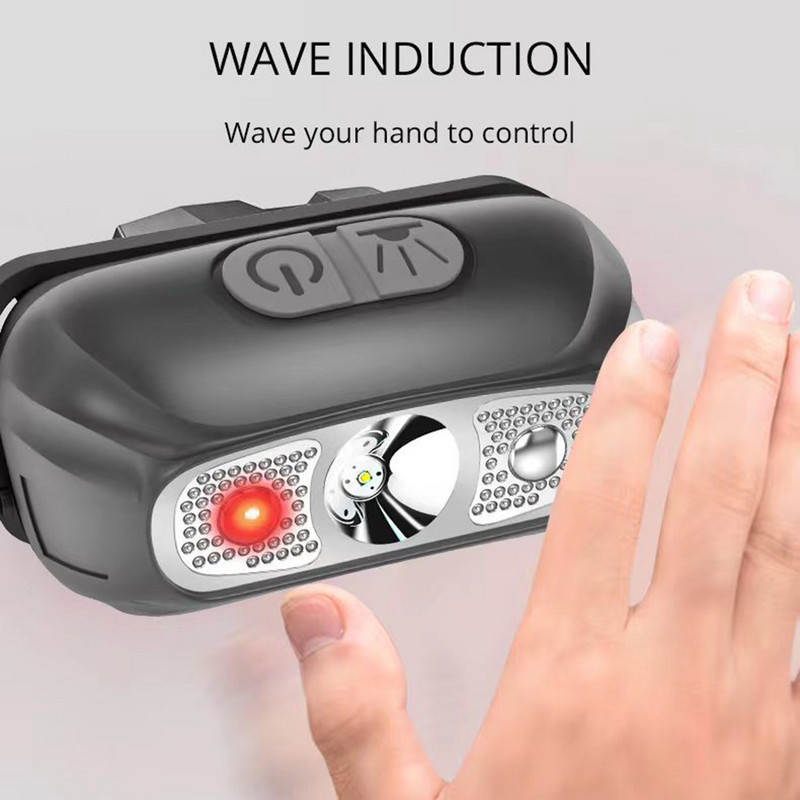 Mini XPE LED-esilaterna korpuse liikumisanduri esilatern USB-laetav esilatern Matkataskulamp peataskulambi välisvalgustus