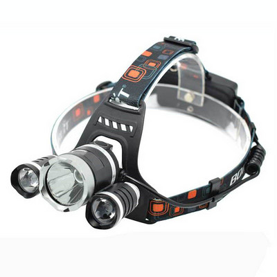 10000 liumenų 3 LED priekinio žibinto kaktos žibintuvėlis, galvos žibintuvėlis, įkraunamas priekinis žibintas pagal 18650 bateriją, skirtas žvejybai stovyklavietėje
