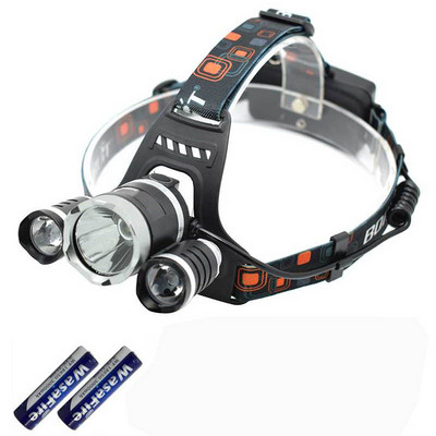 10000 liumenų 3 LED priekinio žibinto kaktos žibintuvėlis, galvos žibintuvėlis, įkraunamas priekinis žibintas pagal 18650 bateriją, skirtas žvejybai stovyklavietėje