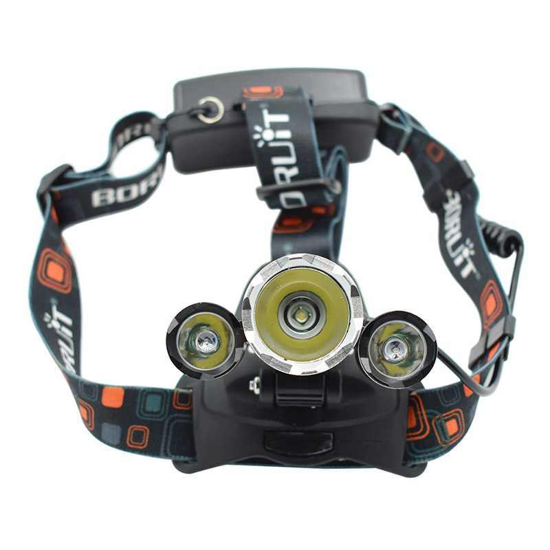 10000 liumenų 3 LED priekinio žibinto kaktos žibintuvėlis, galvos žibintuvėlis, įkraunamas priekinis žibintas pagal 18650 bateriją, skirtas žvejybai stovyklavietėje
