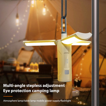Αναδιπλούμενο Φανάρι Κάμπινγκ Επαναφορτιζόμενο Φωτιστικό Κάμπινγκ LED Φορητό Φωτιστικό Φωτιστικό Σκηνής Φωτιστικό Εξωτερικού Φωτισμού LED Προβολέας