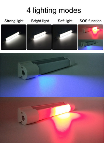 LED Μαγνητικό Φως Κάμπινγκ Πεζοπορίας Φωτιστικό Σκηνής Φορητό Φανάρι Έκτακτης Ανάγκης SOS 4400mAh Επαναφορτιζόμενη μπαταρία