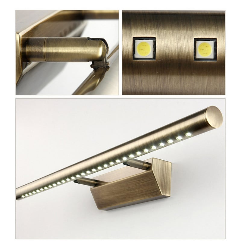 Vintage Brief Paindlik 40/55cm LED Seinavalgustid Sconce Vannituba 5w 7w Pronkspeeglivalgusti AC 80-265V