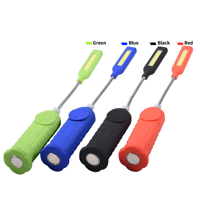 Lumină de lucru cu led reglabilă Coba lampa de lucru cob folosește 3 * baterii AAA lumini portabile din plastic luminozitate controlabilă