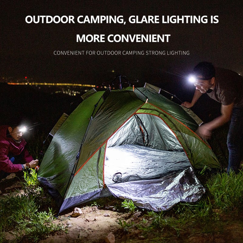 Prenosný mini čelovkový lampáš s 8000lm senzorom, USB LED, super jasné červené rybárske svetlá, vodotesný zoom lampáš, EDC baterka