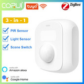 CORUI Tuya WiFi Zigbee Mini Smart žmogaus kūno jutikliai PIR jutiklis su šviesos jutikliu Smart Life Alexa Google Home Smart Home programėlė