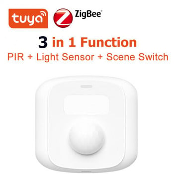 CORUI Tuya WiFi Zigbee Мини интелигентни сензори за човешко тяло PIR сензор със сензор за светлина Smart Life Alexa Google Home Smart Home Gadget