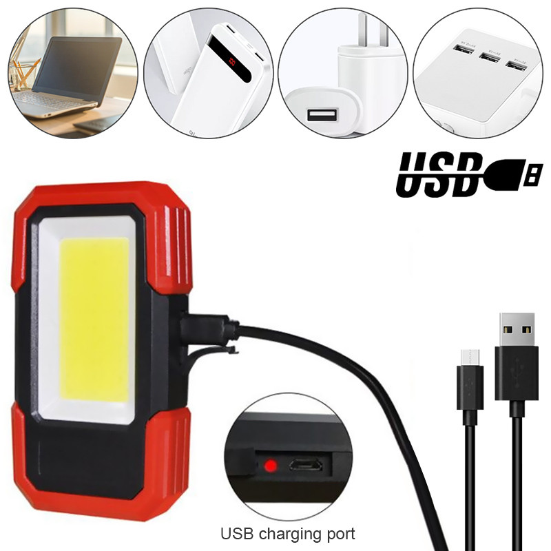 Pārnēsājamas gaismas LED kabatas lukturītis Spēcīgi prožektori Led darba gaismas darba lampa Usb uzlādējama telts āra nometne ar magnētisku pamatni