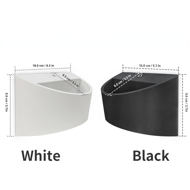 Téglalap fehér fekete fali lámpa LED beltéri világítás AC100-240V fali lámpa 7 W hálószoba fürdőszoba tükör lámpa folyosó éjjeli bárhoz