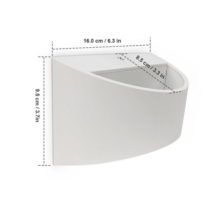 Téglalap fehér fekete fali lámpa LED beltéri világítás AC100-240V fali lámpa 7 W hálószoba fürdőszoba tükör lámpa folyosó éjjeli bárhoz