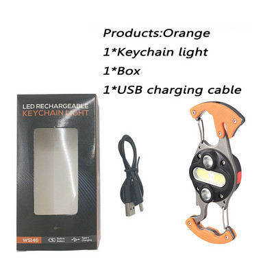 Mini LED svietidlo Malá baterka Silná prenosná kľúčenka Svetlo Multifunkčný magnetický otvárač na fľaše USB nabíjateľná lampa