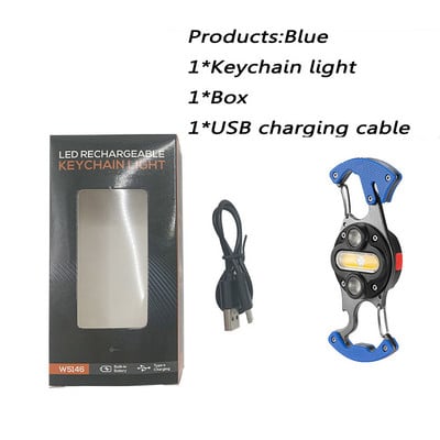 Mini LED svietidlo Malá baterka Silná prenosná kľúčenka Svetlo Multifunkčný magnetický otvárač na fľaše USB nabíjateľná lampa