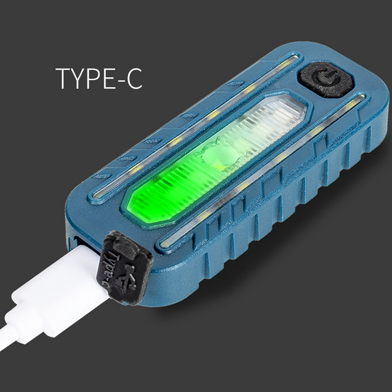 Lampă pentru bicicletă cu cap COB LED, 5W, fară portabilă de buzunar, lanternă de urgență tip C, reîncărcabilă pentru pălărie, lampă de semnalizare, stroboscop în 5 moduri