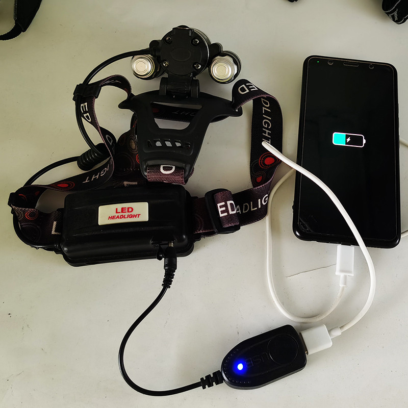 LED priekšējo lukturu priekšējais lukturis 3 LED galvas laterna āra riteņbraukšanas makšķerēšanas gaismai Izmantojiet 2 * 18650 akumulatoru kā dāvanu 15000LM