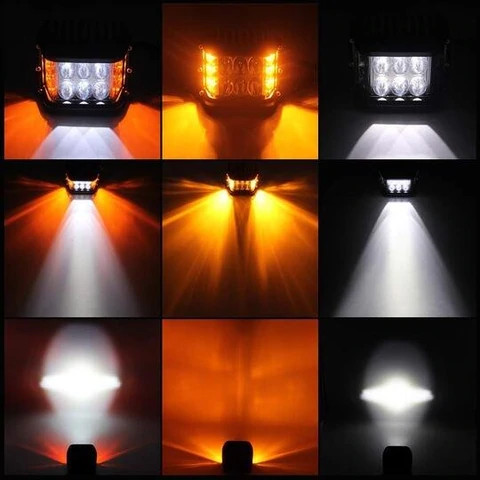 1 db 4"-es LED-es munkalámpa rúd, kocka oldalsó lövöldözős tartó, fehér és borostyánsárga villogó lámpa SUV teherautó Kiváló minőségű alumíniumötvözet autós munkalámpa