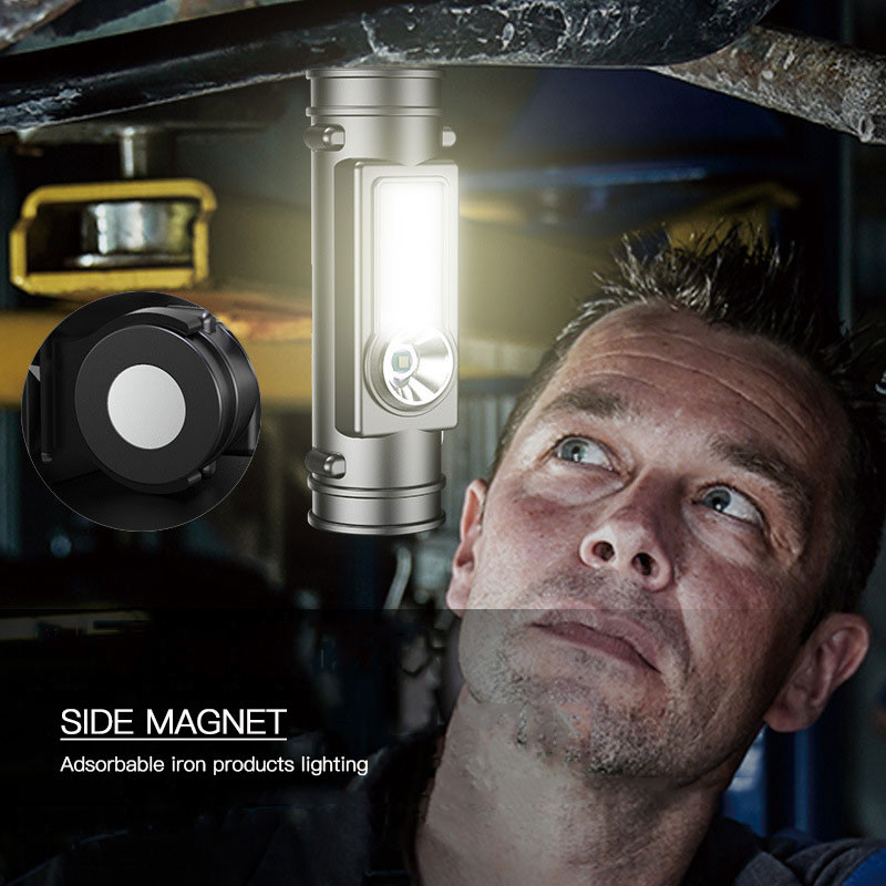 Prijenosna mini LED svjetiljka XPE+COB Led prednja svjetiljka Snažna ugrađena 18650 baterija Prednja svjetiljka za kampiranje i ribolov Baklja s magnetom