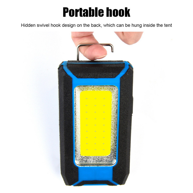 COB elemlámpa vízálló tábori lámpa USB újratölthető munkalámpa hordozható lámpás zseblámpa Power Bank kültéri világítás