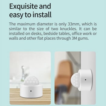 Mini Zigbee PIR Motion Smart Sensor Wireless Body Infrared Detector Security Tuya/Smart Life App Control Alexa Google Home