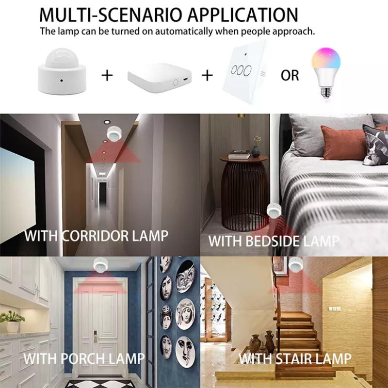 Mini Zigbee PIR Motion Smart Sensor Juhtmeta korpuse infrapunadetektori turvalisus Tuya/Smart Life App Control Alexa Google Home