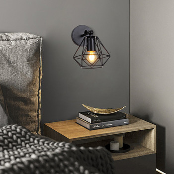 Винтидж ретро лофт стенна лампа абажур E27 скандинавска вътрешна стенна лампа за нощно шкафче спалня всекидневна ресторант бар осветление аплици