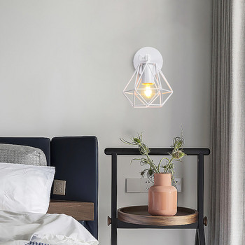 Винтидж ретро лофт стенна лампа абажур E27 скандинавска вътрешна стенна лампа за нощно шкафче спалня всекидневна ресторант бар осветление аплици