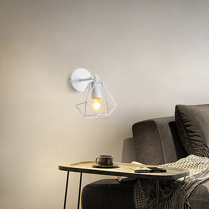 Vintage Retro bēniņu sienas lampas abažūrs E27 Ziemeļvalstu iekštelpu sienas gaisma guļamistabai pie gultas, viesistabas restorāna bāra apgaismojuma lampa